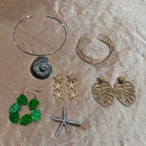 🌊 Tropical Vacation Jewelry Set – Beach Goddess Bundle 🌞